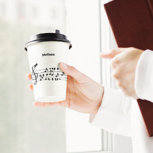 Free as a bird, song birds acting as musical notes paper cups