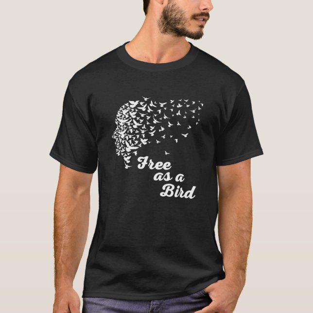 Free As A Bird T-Shirt - Flock Of Birds Freedom (Front)
