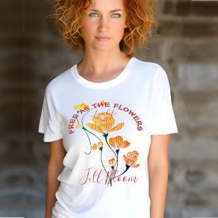 Free as a Flower Yellow Orange Ginkgo Blossom T-Shirt