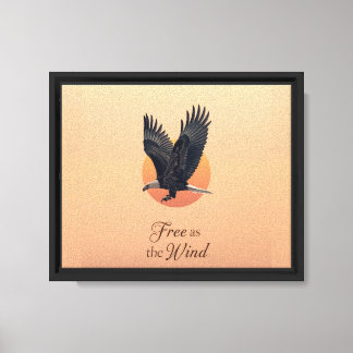 "Free as the Wind - Eagle Strength Inspire Art Canvas Print