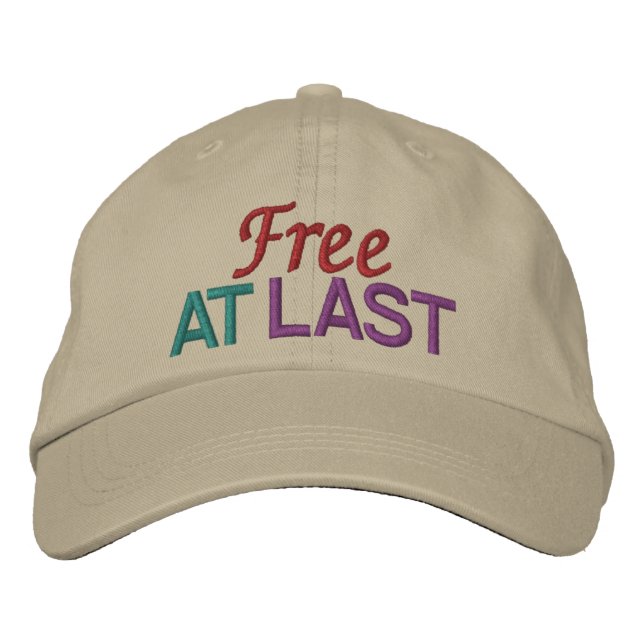 FREE AT LAST by SRF Embroidered Hat (Front)