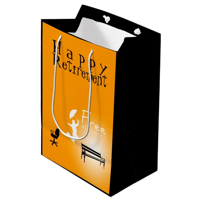 Free at Last Happy Retirement Gift Bag (Front Angled)