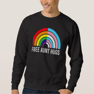 Free Aunt Hugs Rainbow Transgender Flag Lgbtq Gay  Sweatshirt