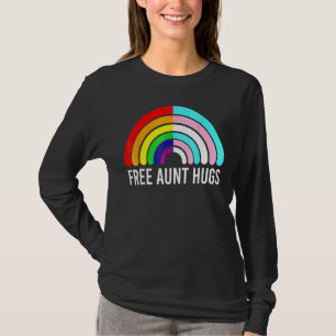 Free Aunt Hugs Rainbow Transgender Flag Lgbtq Gay  T-Shirt