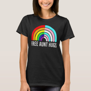 Free Aunt Hugs Rainbow Transgender Flag Lgbtq Gay T-Shirt