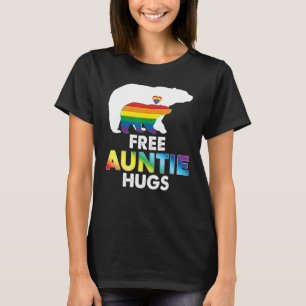 Free Auntie Hugs Rainbow Bear Lgbt Pride Gay Lesbi T-Shirt