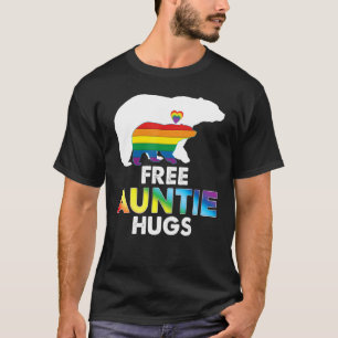 Free Auntie Hugs Rainbow Bear Lgbt Pride Gay Lesbi T-Shirt