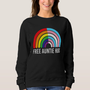 Free Auntie Hugs Rainbow Transgender Flag Lgbtq Ga Sweatshirt