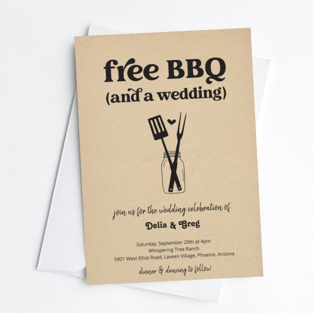 Free BBQ Funny Wedding Invitation (Creator Uploaded)