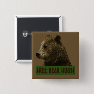 Free Bear Hugs Gay Bear 15 Cm Square Badge