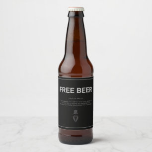 Free Beer • Asking Groomsman Gifts • Beer Bottle Label