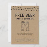 Free Beer Funny Adult Birthday Party Invitation<br><div class="desc">Free Beer (And a Birthday!)  Funny invitation wording for a fun birthday party.  The beer toast artwork is hand-drawn on a wonderfully rustic kraft background.

Coordinating RSVP,  Details,  Registry,  Thank You cards and other items are available in the 'Rustic Brewery Line Art' Collection within my store.</div>