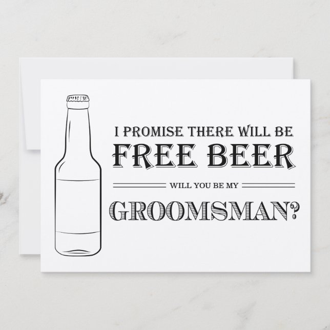 Free Beer Funny Groomsman Proposal (Front)