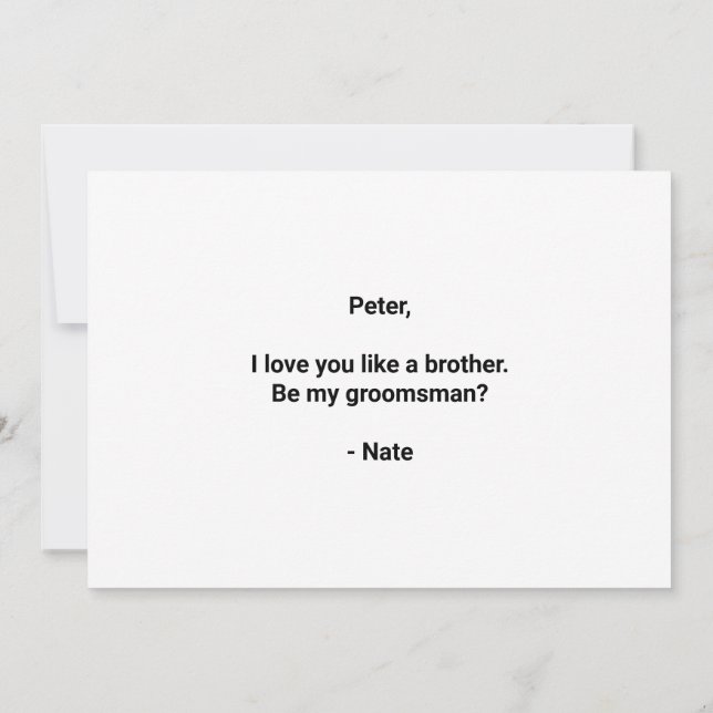 Free Beer Funny Groomsman Proposal (Back)