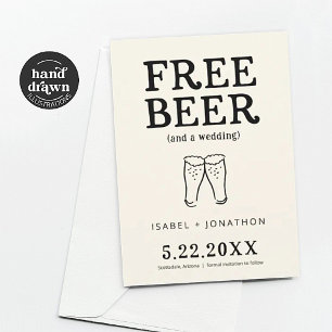 Free Beer Funny Save the Date Card