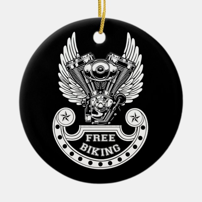 Free biking ceramic tree decoration (Front)