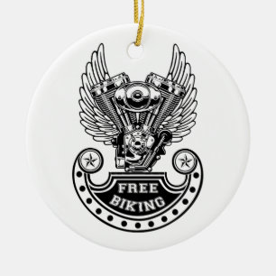 Free biking ceramic tree decoration