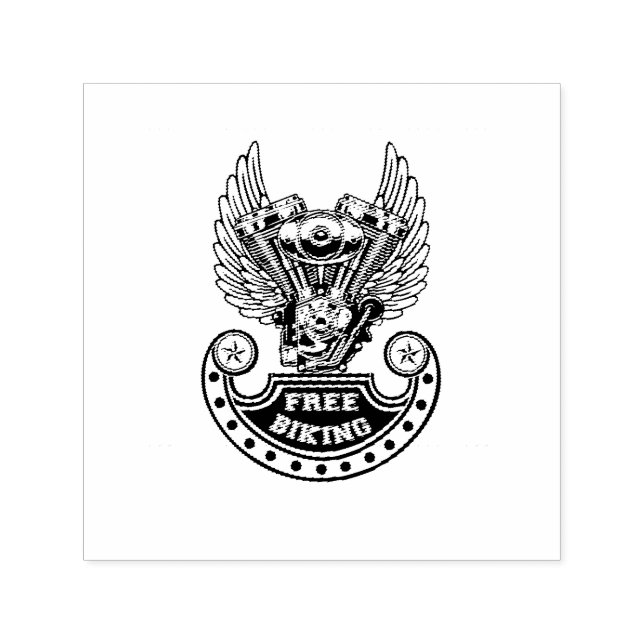 Free biking self-inking stamp (Design)