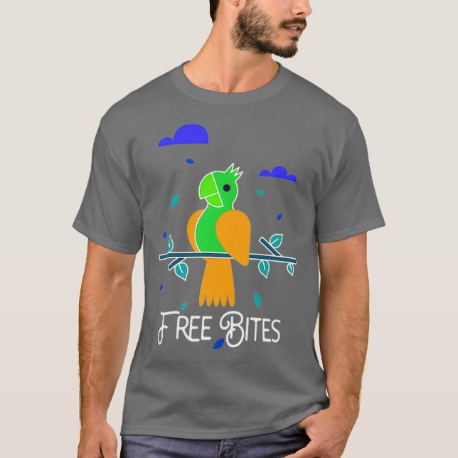 Free Bites Parrot Premium T-Shirt (Front)