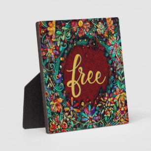 Free Boho Floral Whimsical Inspiring Easel  Plaque