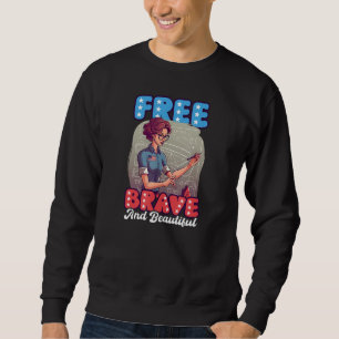 Free Brave Beautiful 4th Of July Math Teacher Sweatshirt