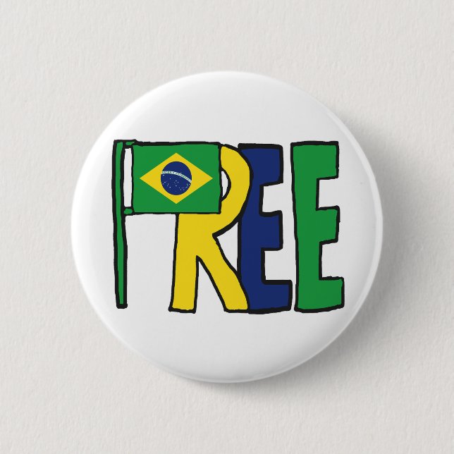 Free Brazil 6 Cm Round Badge (Front)