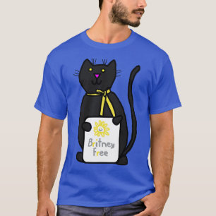Free Britney Cute Cat with Britney Free Sign T-Shirt