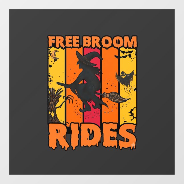 Free Broom Rides Halloween Flying Witch Ghost Bats (Sheet)