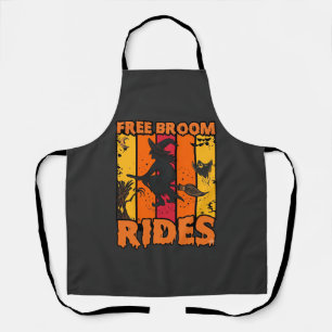 Free Broom Rides Halloween Flying Witch Ghost Bats Apron