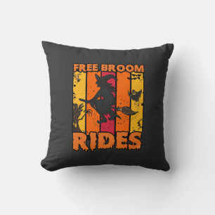 Free Broom Rides Halloween Flying Witch Ghost Bats Cushion