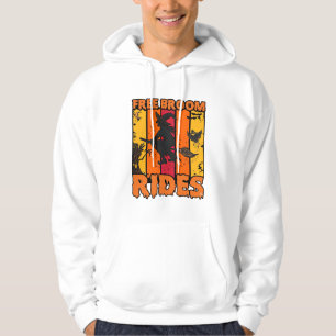 Free Broom Rides Halloween Flying Witch Ghost Bats Hoodie