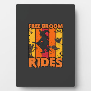 Free Broom Rides Halloween Flying Witch Ghost Bats Plaque
