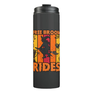 Free Broom Rides Halloween Flying Witch Ghost Bats Thermal Tumbler