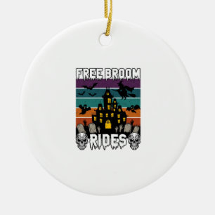 Free Broom Rides Halloween Haunted House Witch Sku Ceramic Tree Decoration