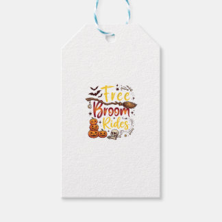 Free Broom Rides Halloween Pumpkins Skull Bats Bon Gift Tags