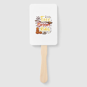 Free Broom Rides Halloween Pumpkins Skull Bats Bon Hand Fan