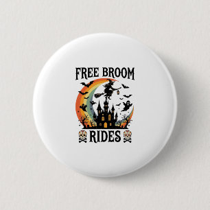 Free Broom Rides Halloween Witch Haunted Castle Sk 6 Cm Round Badge