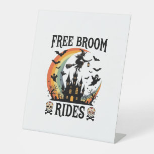 Free Broom Rides Halloween Witch Haunted Castle Sk Pedestal Sign