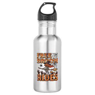 Free Broom Rides Halloween Witch Skeleton Design_1 532 Ml Water Bottle