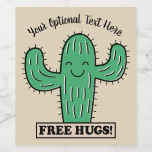 Free Cactus Hugs custom text labels