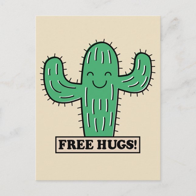 Free Cactus Hugs postcard (Front)