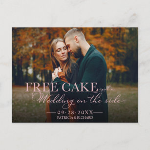 Free Cake Funny Wedding Save The Date Full Photo Postcard