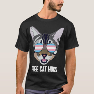 Free Cat Hugs Cat Trans Pride T-Shirt