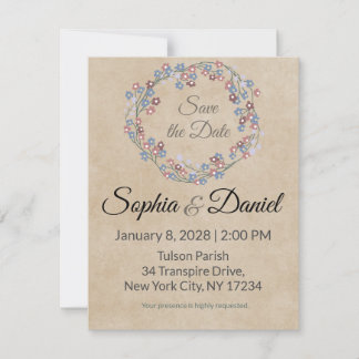 Free Classic Rustic Wedding Invitation