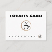 Free Coffee Coffee Shop Loyalty Card