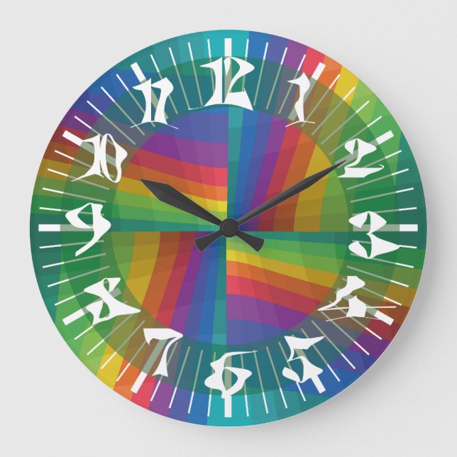 FREE COLORS RANGE by Masanser Picxelat Large Clock (Front)