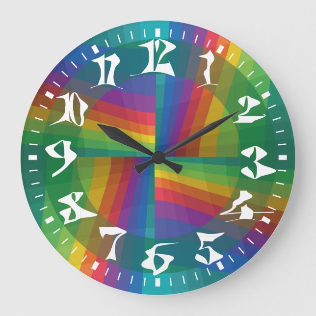 FREE COLORS RANGE by Masanser Picxelat Large Clock (Front)