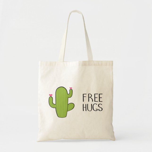 Free Cute HUGS , Funny Silly Hugging Tote Bag (Front)