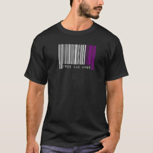 Free Dad Hugs Asexual Pride Flag Barcode Lgbtq All T-Shirt