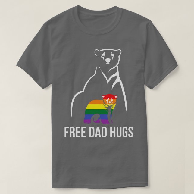 Free Dad Hugs Gay Pride LGBT Rainbow Men T-Shirt (Design Front)